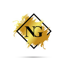 Gold Ng Logo Symbol Art Design