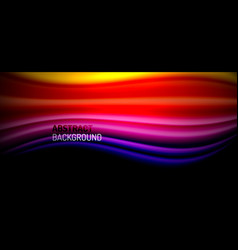 Rainbow Color Wave Lines On Black Techno