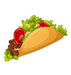 Taco Food Cartoon Icon Isolated