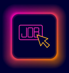 Glowing Neon Line Search Job Icon Isolated