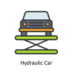 Hydraulic Car Fill Outline Icons Simple St