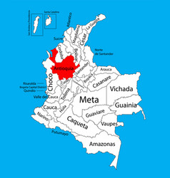 Map Region Antioquia Colombia Province