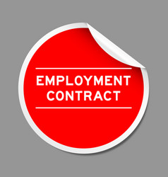 Red Color Peel Sticker Label With Word Employment