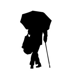 Silhouette Of A Walking Elderly Woman