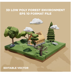 3d Low Poly Forest With Old House