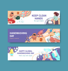 Banner Template With Global Handwashing Day