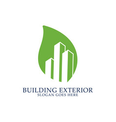 Green Apartment Logo Design Building Exterior