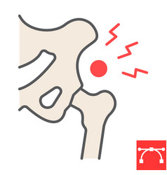 Hip Pain Color Line Icon Osteoarthritis