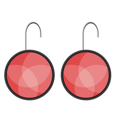 Red Earrings On A White Background