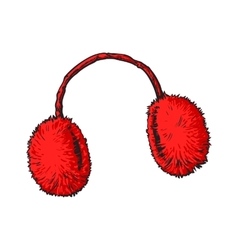 Bright Red Fluffy Fur Ear Muffs