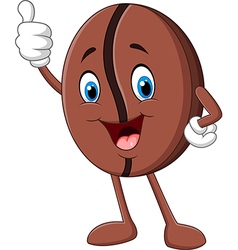 Cartoon Funny Coffee Bean Giving Thumb Up