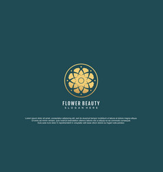 Flower Logo With Negative Space Gold Gradient Icon