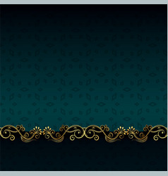 Vintage Style Golden Floral Border Background