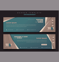 Banner Template Design With Simple Green