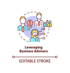 Leveraging Business Advisors Concept Icon