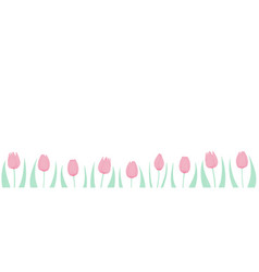 Tulip Flowers Horizontal Border