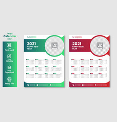 2021 Wall Calendar Template Design