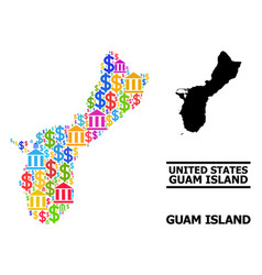 Collage Map Guam Island Bank