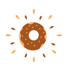 Abstract Juicy Donut Icon Isolated On White