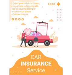 Car Insurance Flyer Template Flat Design Editable