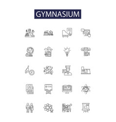 Gymnasium Line Icons And Signs Gym School