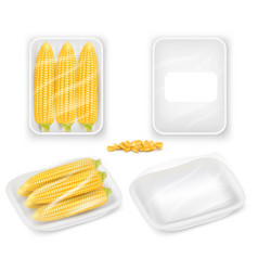 Corn Packaging Tray Mockup Set Realistic