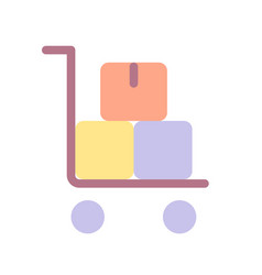 Pallet Truck With Parcels Flat Color Ui Icon