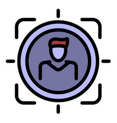 Person Target Icon Color Outline