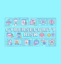 Cybersecurity Risk Word Concepts Blue Banner