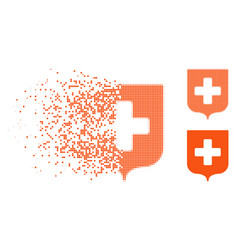 Disappearing Dot Halftone Medical Shield Icon