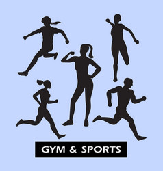 Graphic Silhouette Of Female Sports