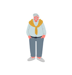 Senior Man Cartoon Character