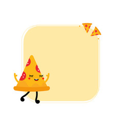 Square Card Template With Pizza Character