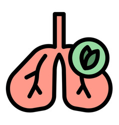 Lungs Air Filter Icon Flat