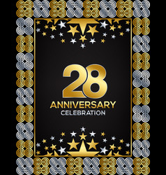 28 Years Anniversary Day Luxury Gold Or Silver