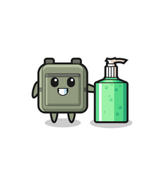 Cute School Bag Cartoon With Hand Sanitizer