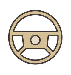 Steering Wheel Car Or Drive Concept Colored Icon