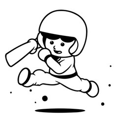 Cute Astronaut With Baseball Bat Flying In