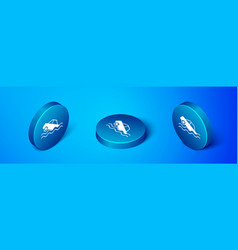 Isometric Flood Car Icon Isolated On Blue