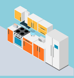 Kitchen Interior 3d Isometric