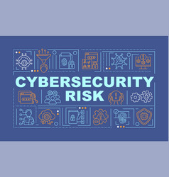 Cybersecurity Risk Word Concepts Dark Blue Banner