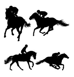 Jockey Pose Silhouettes