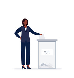 An African-american Woman In Business Suit Voting