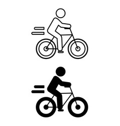 Bicycle Icons Black And White Of Man