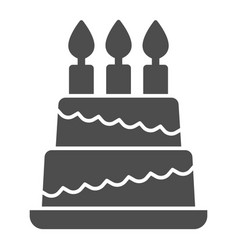 Birthday Storey Cake Solid Icon Cupcake