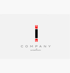 I Black And Red Alphabet Letter Logo Icon Design