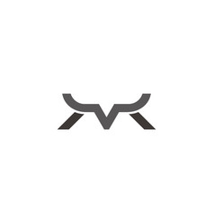 Letter M Abstract Bull Head Horn Logo