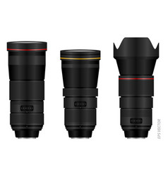 Set Of Realistic Telepohoto Photography Lens Isola