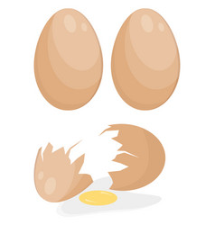 Two Cracked Eggs On A White Background