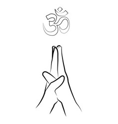 Women Hands In Prayer Namaste Gesture And Om Sign